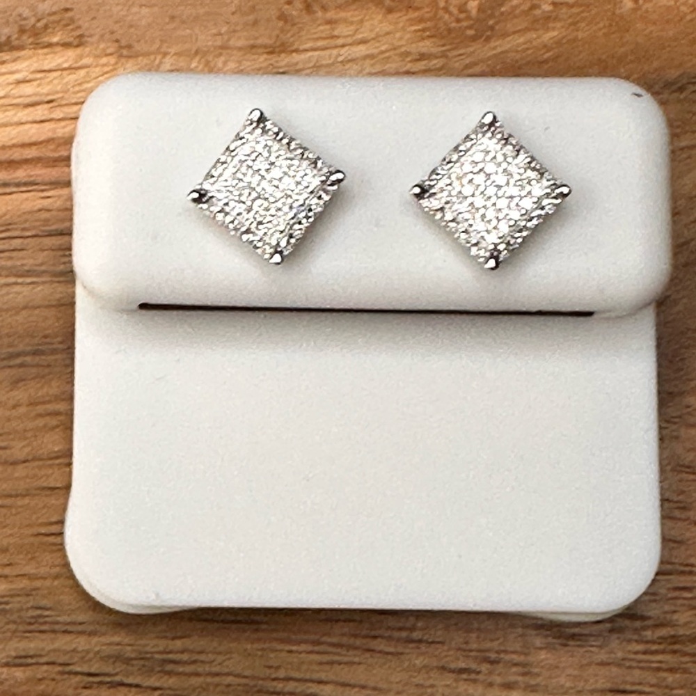 Moissanite- 925 Sterling Silver Stud Earrings